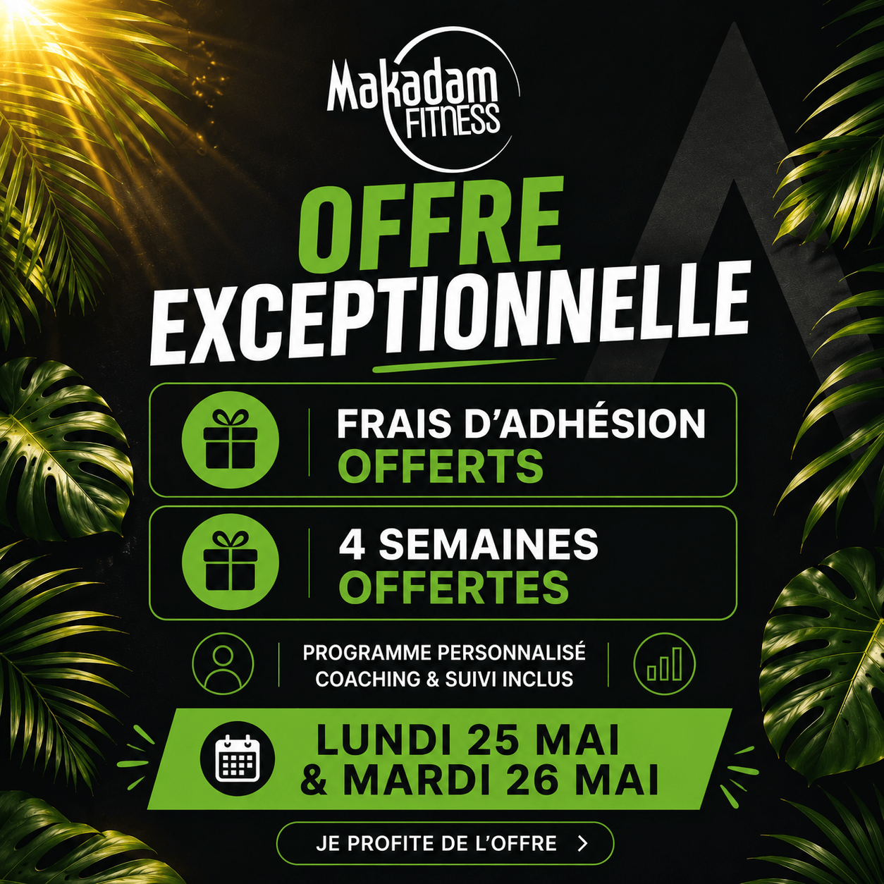 Offre salles de sport Makadam fitness 26 mai 2026